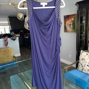 Michael Kors Purple Jersey Knit knee length dress - Size Small